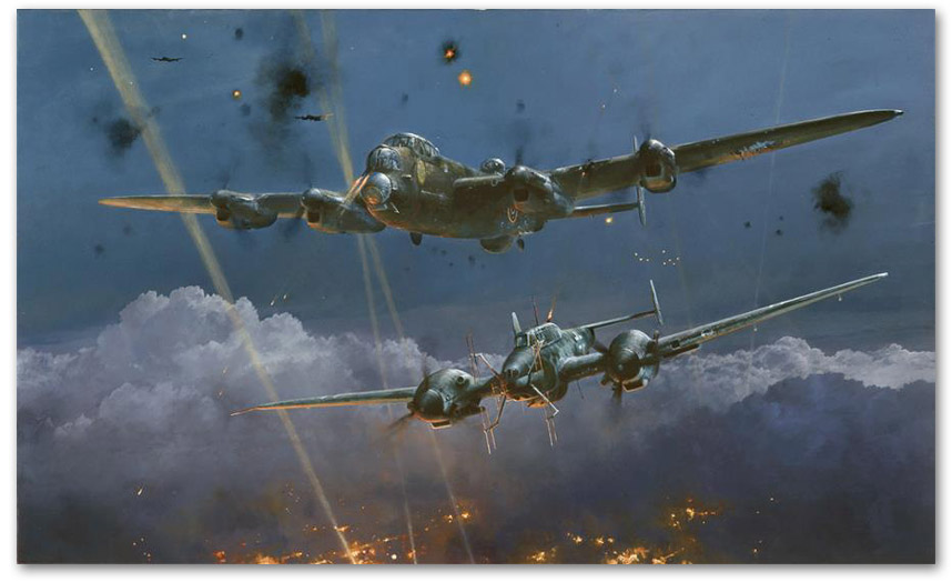 Lancaster Under Attack - by Robert Taylor