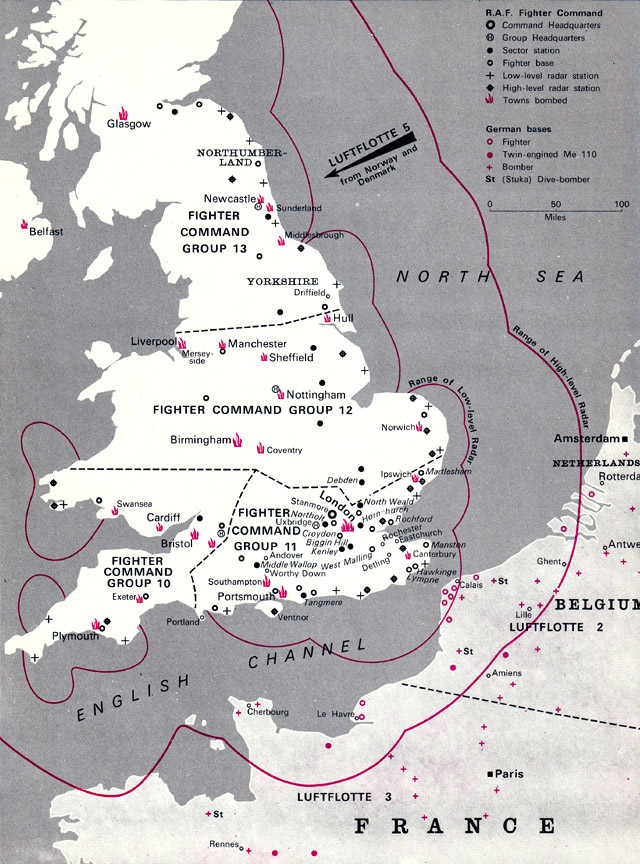 Battle of Britain map