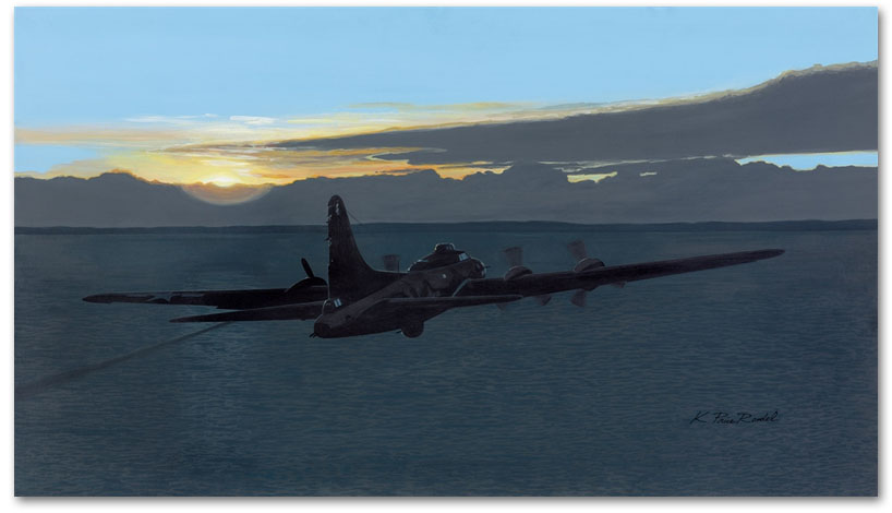 B-17 Straggler - by K. Price Randel