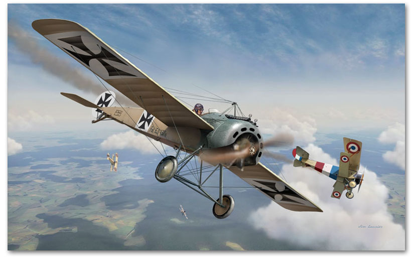 Eindecker Over Verdun - by Jim Laurier