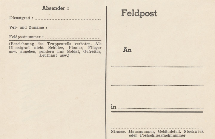 Feldpost form