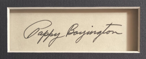 Pappy Boyington signature