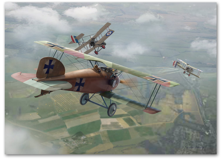 Richthofen Vs. Lanoe Hawker - by Jim Laurier